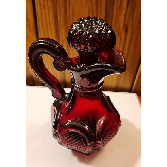 Vintage AVON 1876 Cape Cod Cruet Rubty Red Glass Pitcher Bottle EMPTY - Picture 8 of 8